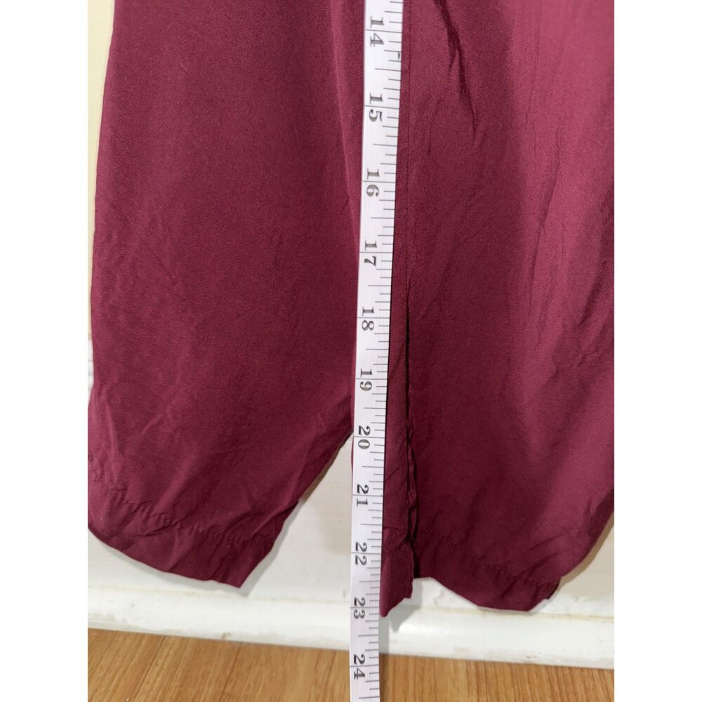 Old Navy Burgundy Short Sleeve Open Wrap Back Jumpsuit with Pockets - Size M - Picture 11 of 12